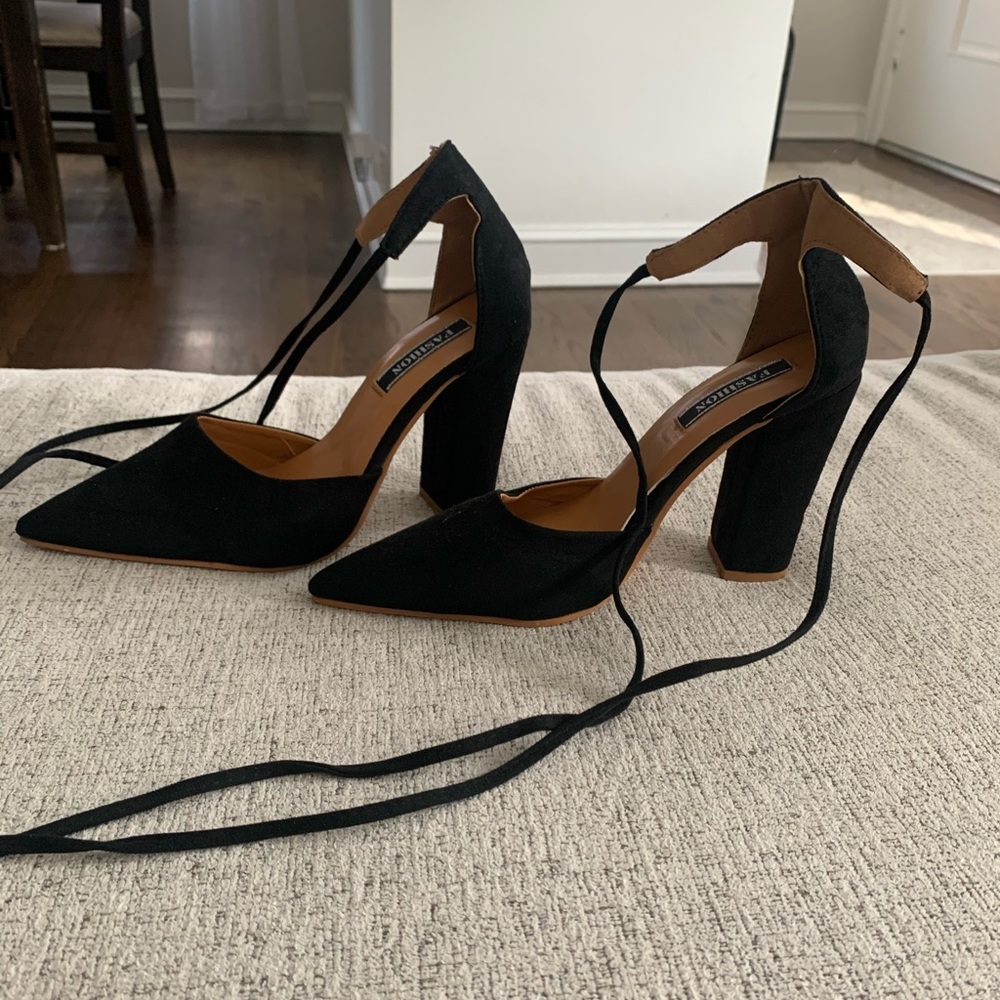 Strappy Black Heels